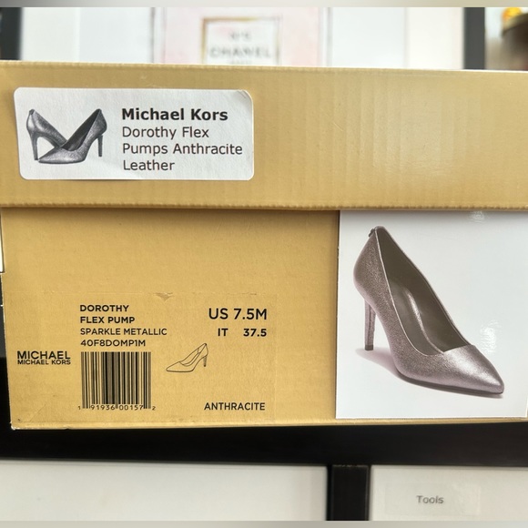 Michael Kors Dorothy Flex Pump sparkle Metallic Anthracite Size 7.5 *like new* - Picture 6 of 6